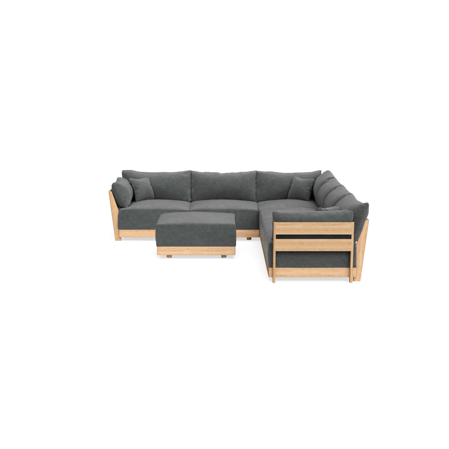 Slipcover Only - Modular Bondi 6-Seater Corner Sectional + Ottoman in Chimney Gray