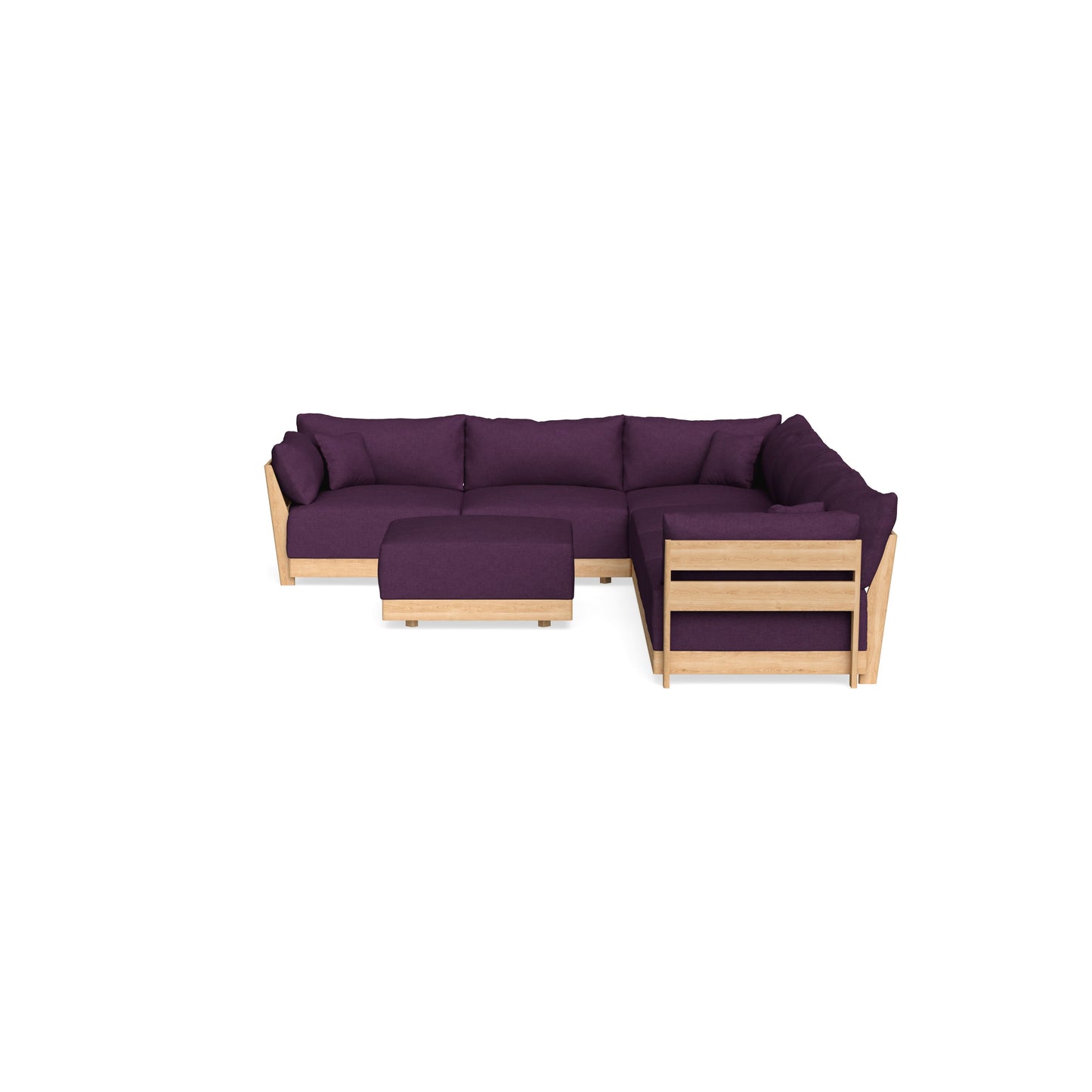 Slipcover Only - Modular Bondi 6-Seater Corner Sectional + Ottoman in Aubergine
