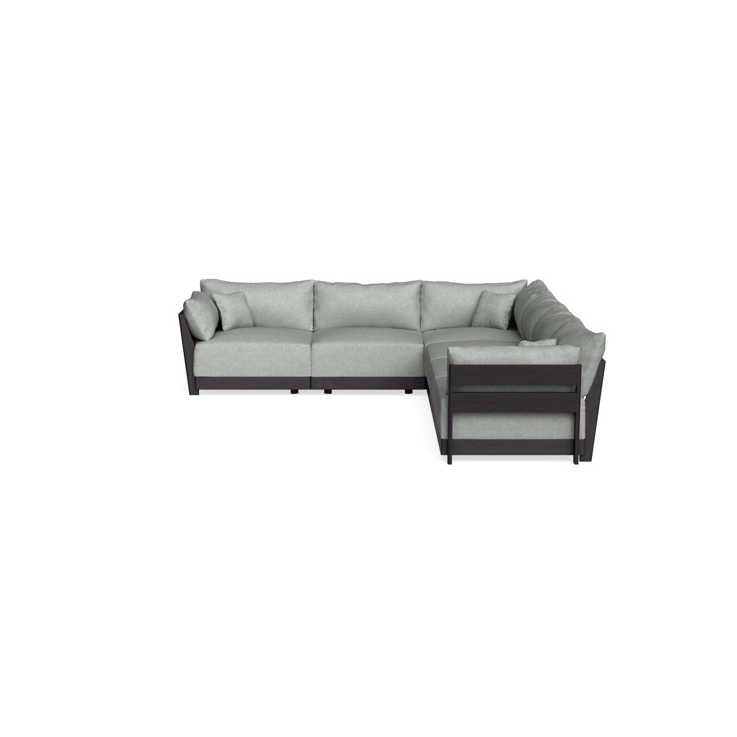 Modular Bondi Black 6-Seater Corner Sectional in Spa | Classic Blend