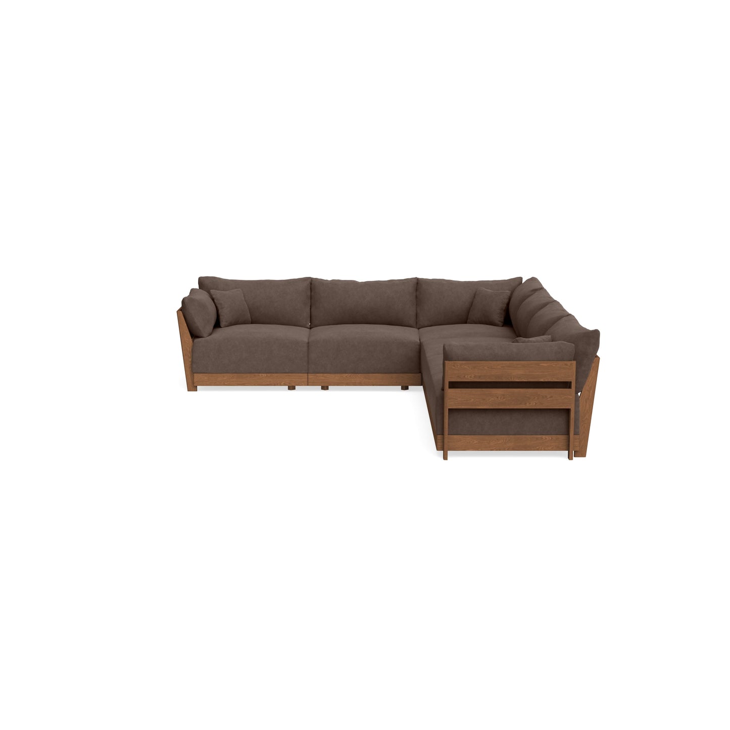 Modular Bondi Espresso 6-Seater Corner Sectional in Chocolate | Memory Foam Blend