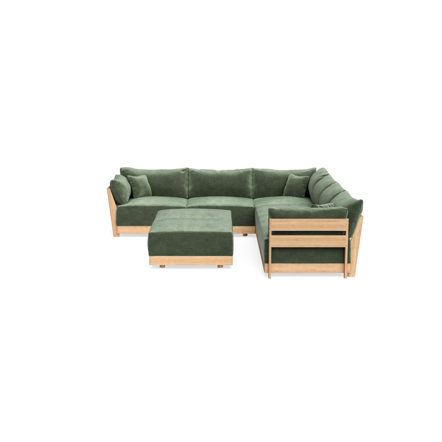 Slipcover Only - Modular Bondi 6-Seater Corner Sectional + Bench Ottoman in Rosemary