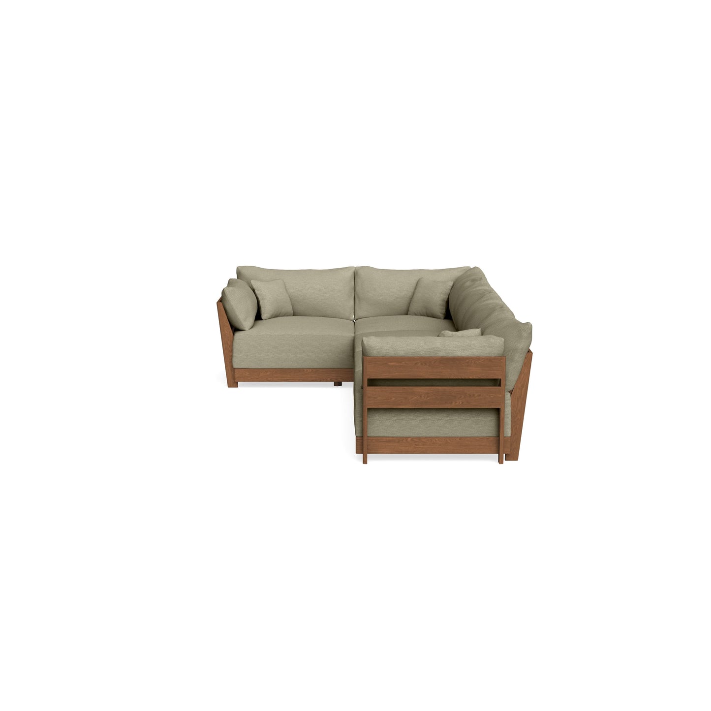 Modular Bondi Espresso 5-Seater L-Sectional in Cappuccino | Memory Foam Blend