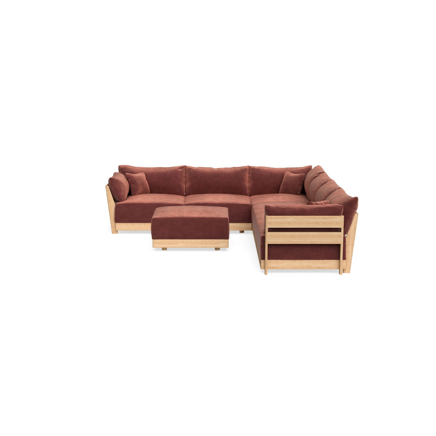 Slipcover Only - Modular Bondi 6-Seater Corner Sectional + Ottoman in Spice