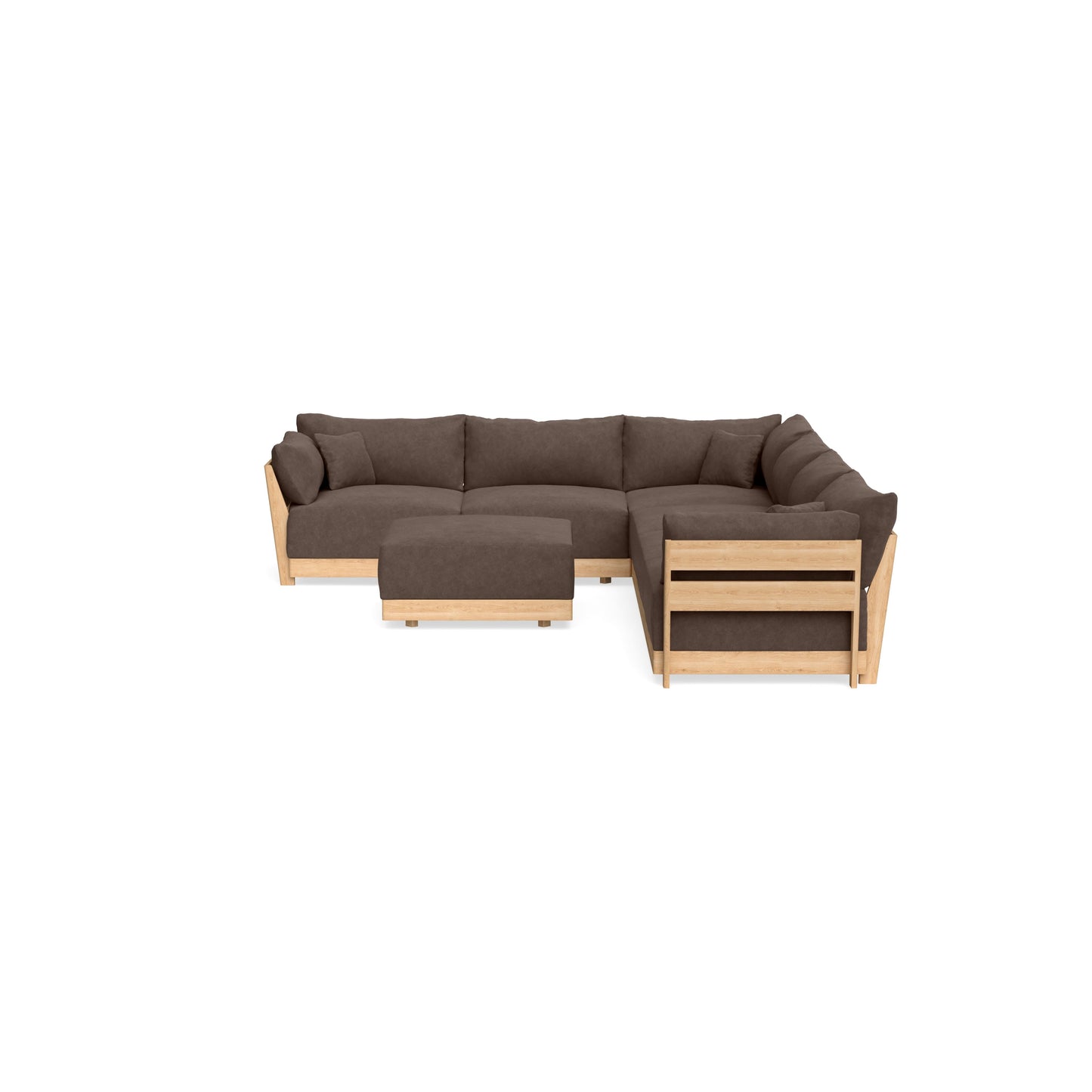Slipcover Only - Modular Bondi 6-Seater Corner Sectional + Ottoman in Chocolate