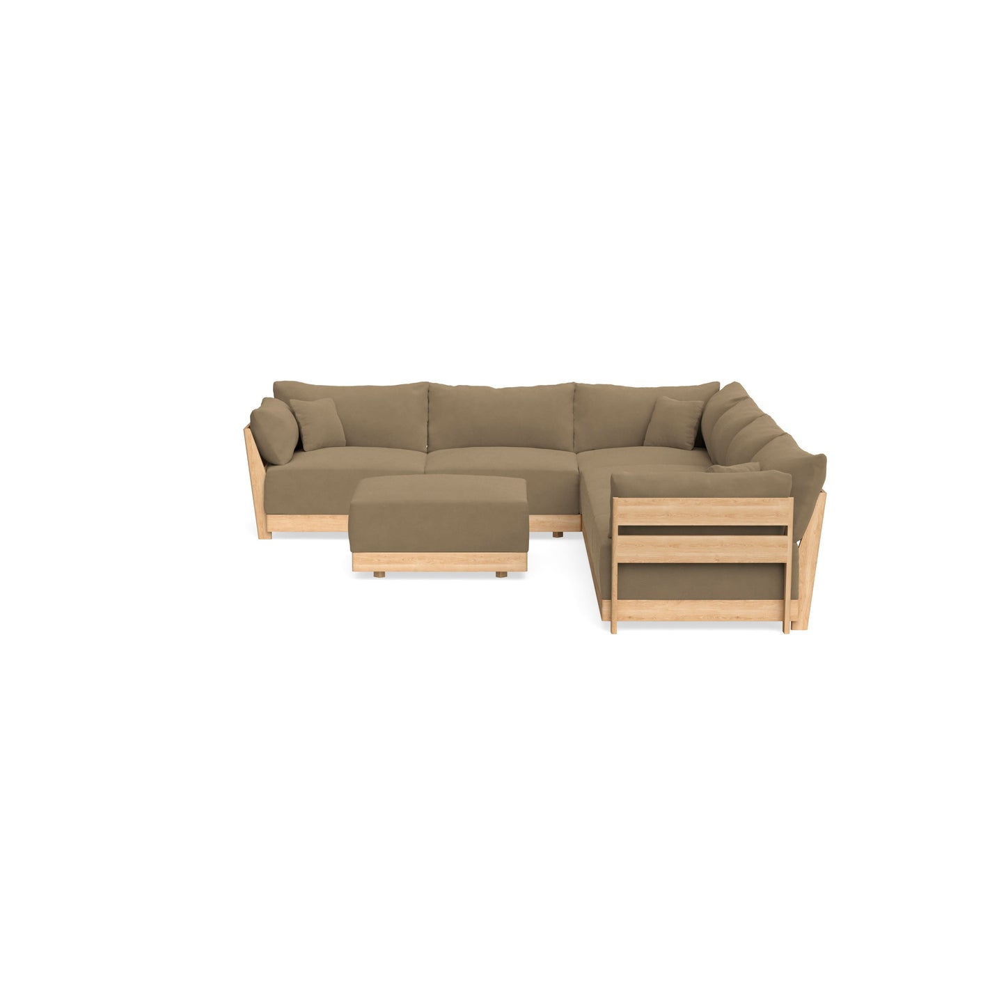 Slipcover Only - Modular Bondi 6-Seater Corner Sectional + Ottoman in Macchiato