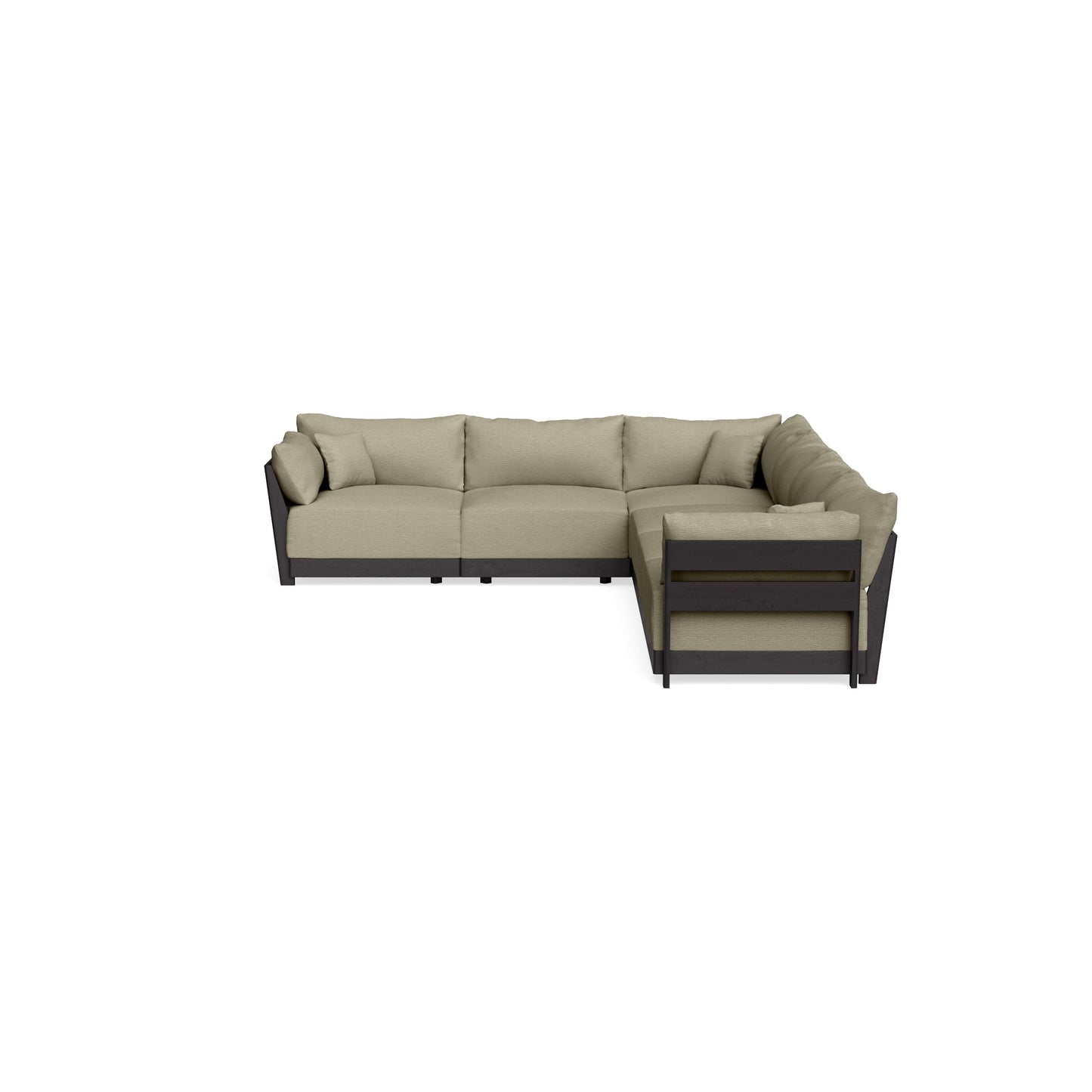 Modular Bondi Black 6-Seater Corner Sectional in Cappuccino | Memory Foam Blend