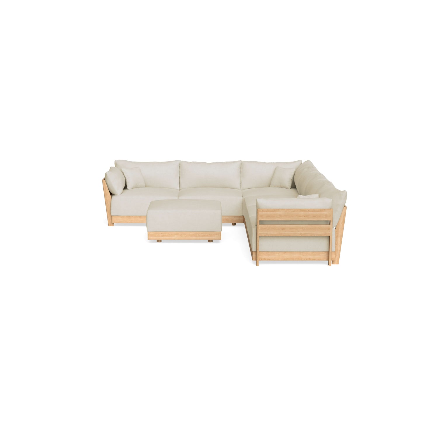 Slipcover Only - Modular Bondi 6-Seater Corner Sectional + Ottoman in Mascarpone