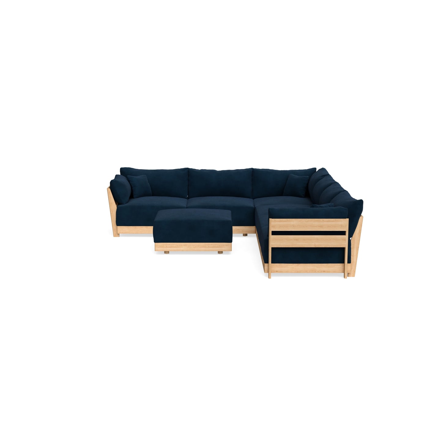 Slipcover Only - Modular Bondi 6-Seater Corner Sectional + Ottoman in Royal Blue