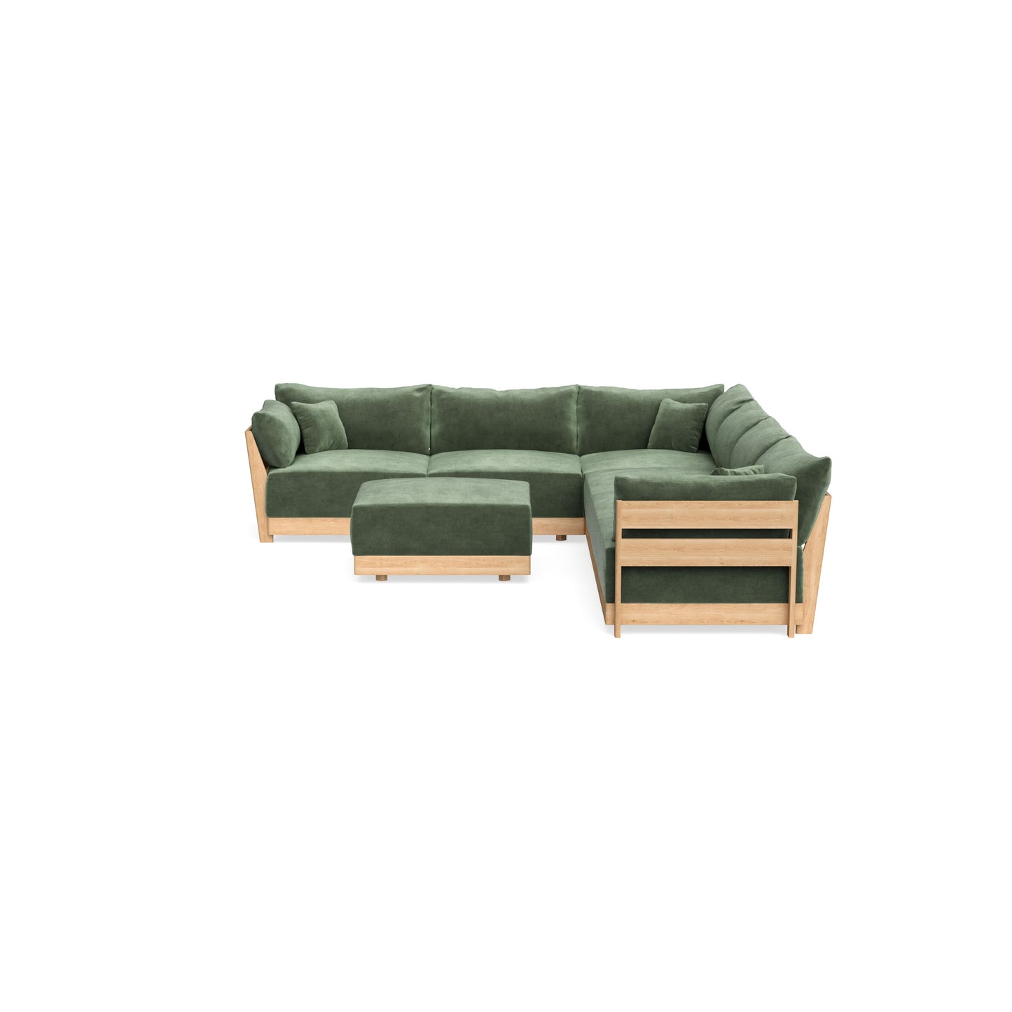 Slipcover Only - Modular Bondi 6-Seater Corner Sectional + Ottoman in Rosemary