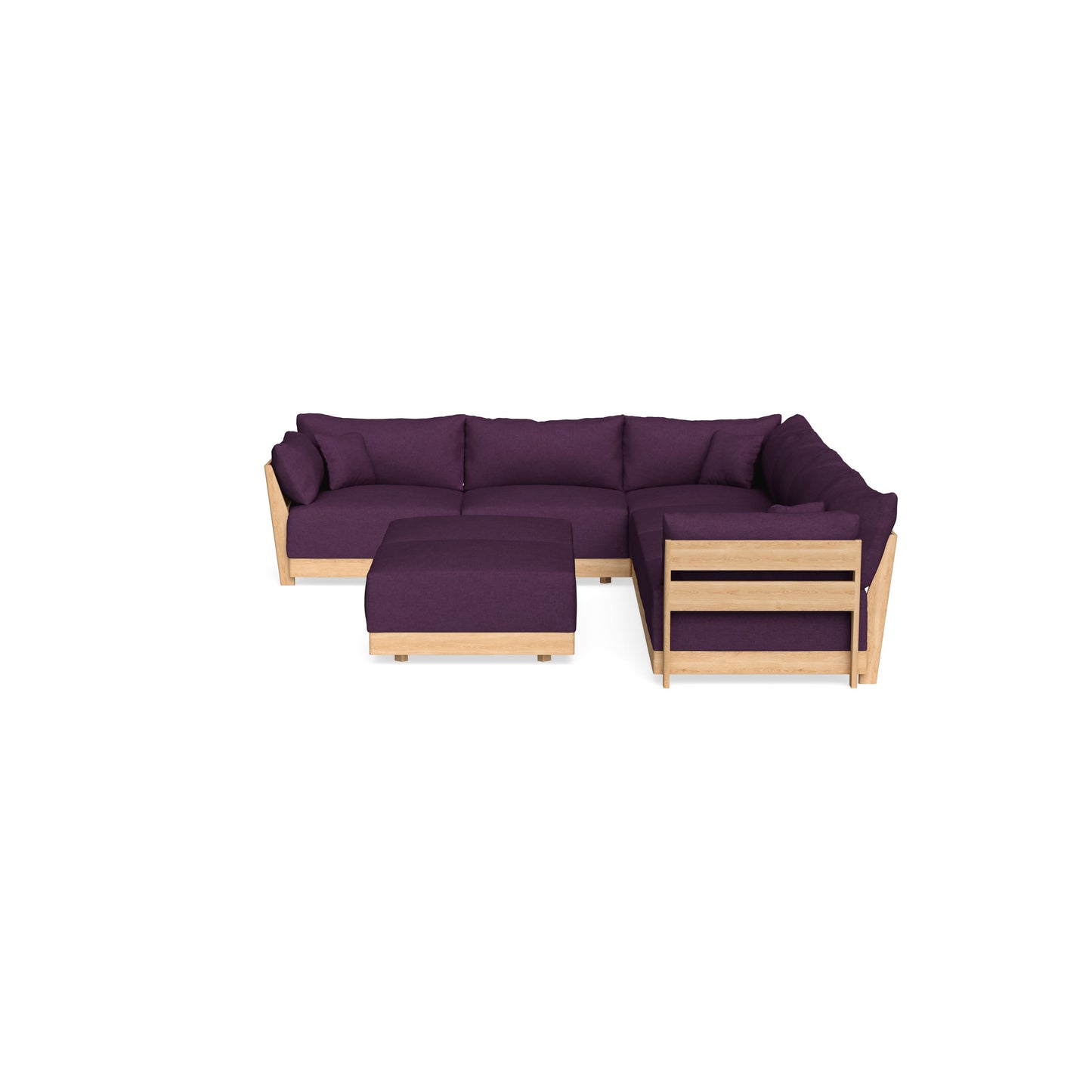 Slipcover Only - Modular Bondi 6-Seater Corner Sectional + Bench Ottoman in Aubergine