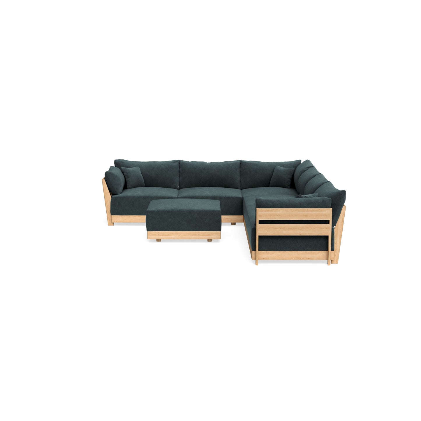 Slipcover Only - Modular Bondi 6-Seater Corner Sectional + Ottoman in Nightfall