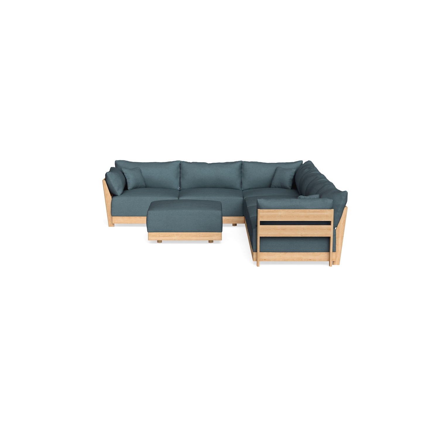Slipcover Only - Modular Bondi 6-Seater Corner Sectional + Ottoman in Slate Blue