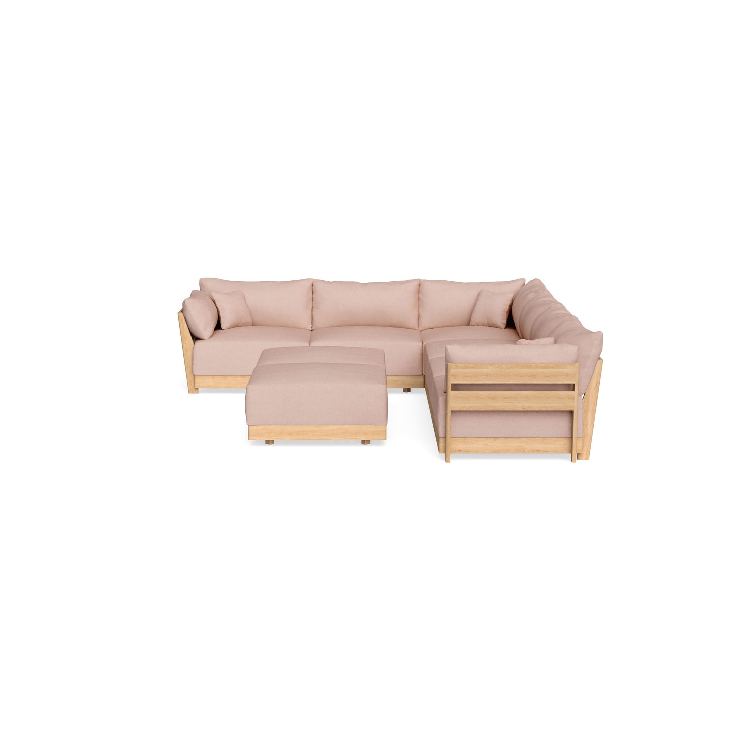 Slipcover Only - Modular Bondi 6-Seater Corner Sectional + Bench Ottoman in Rose Quartz