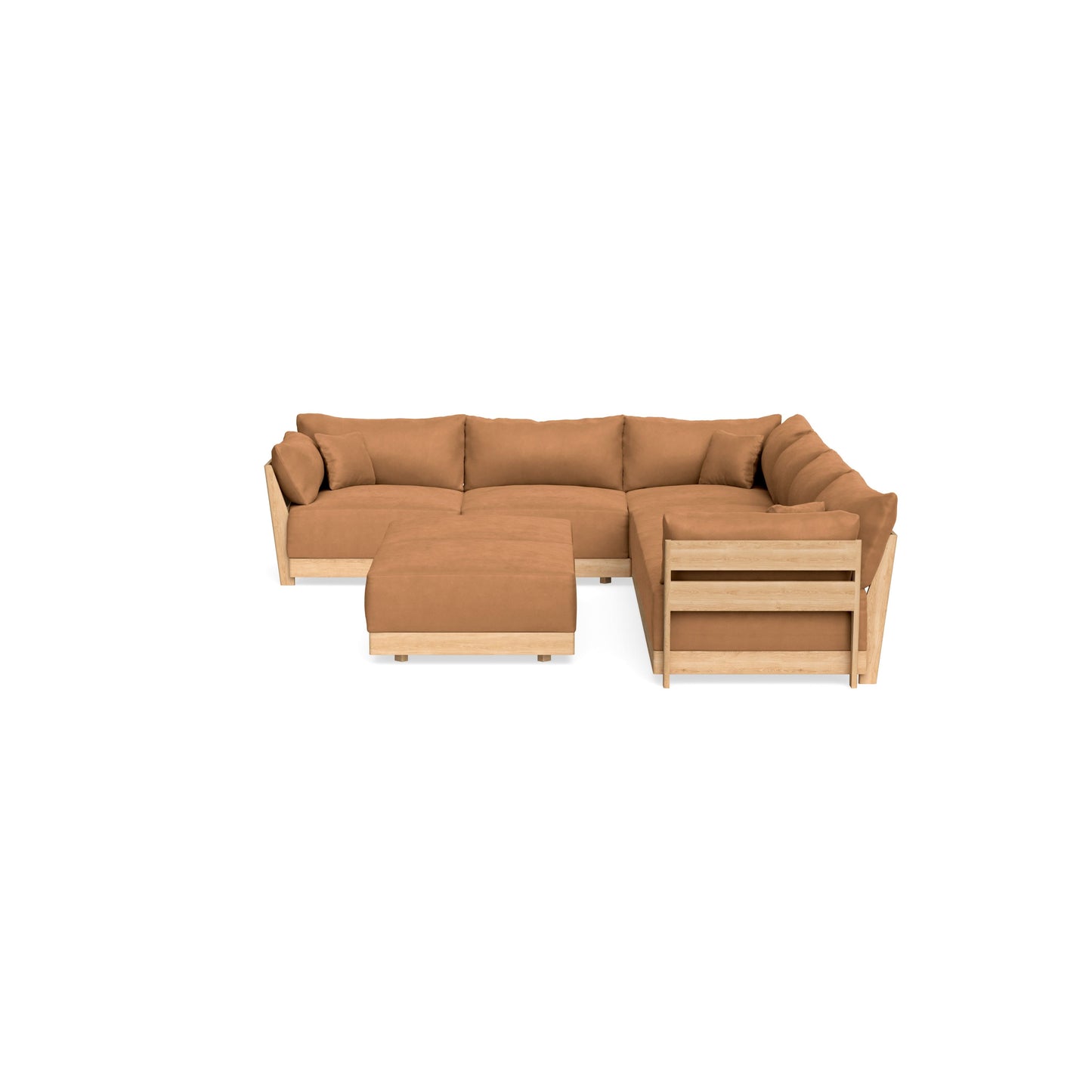 Slipcover Only - Modular Bondi 6-Seater Corner Sectional + Bench Ottoman in Cheddar