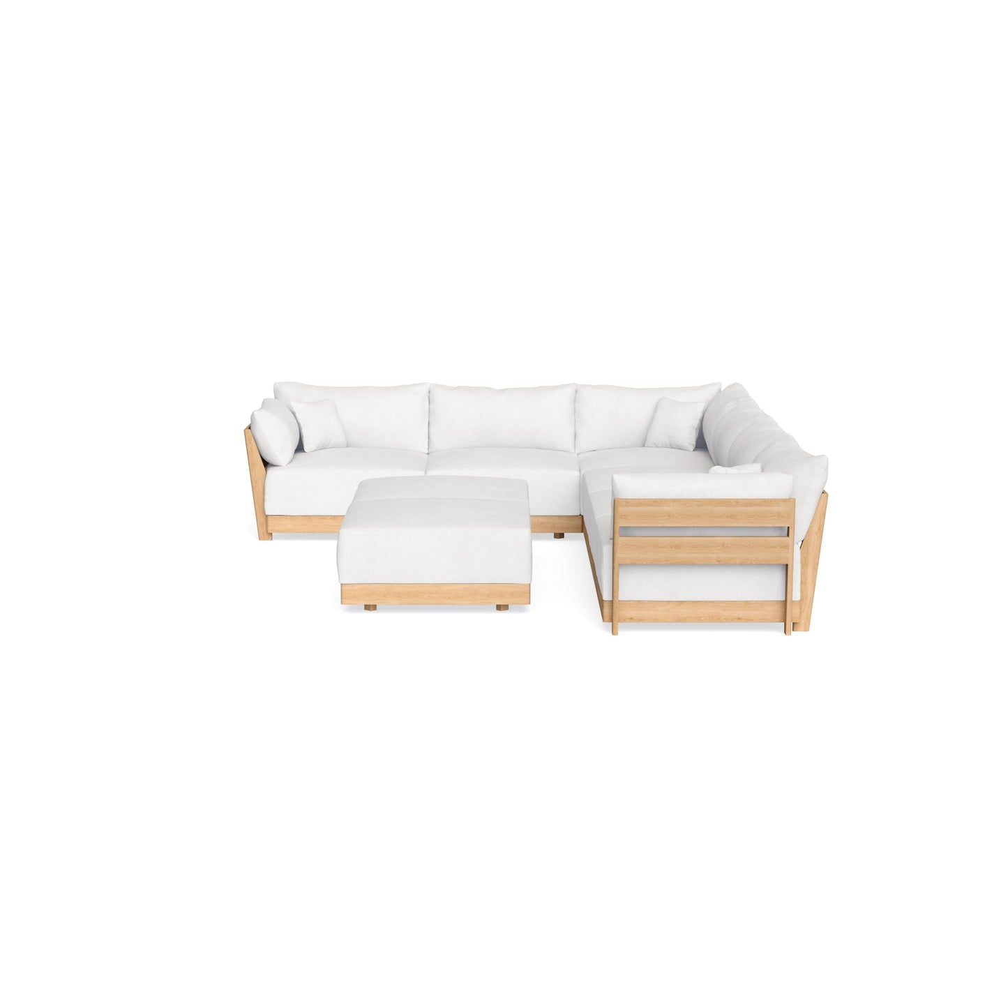 Slipcover Only - Modular Bondi 6-Seater Corner Sectional + Bench Ottoman in Snow