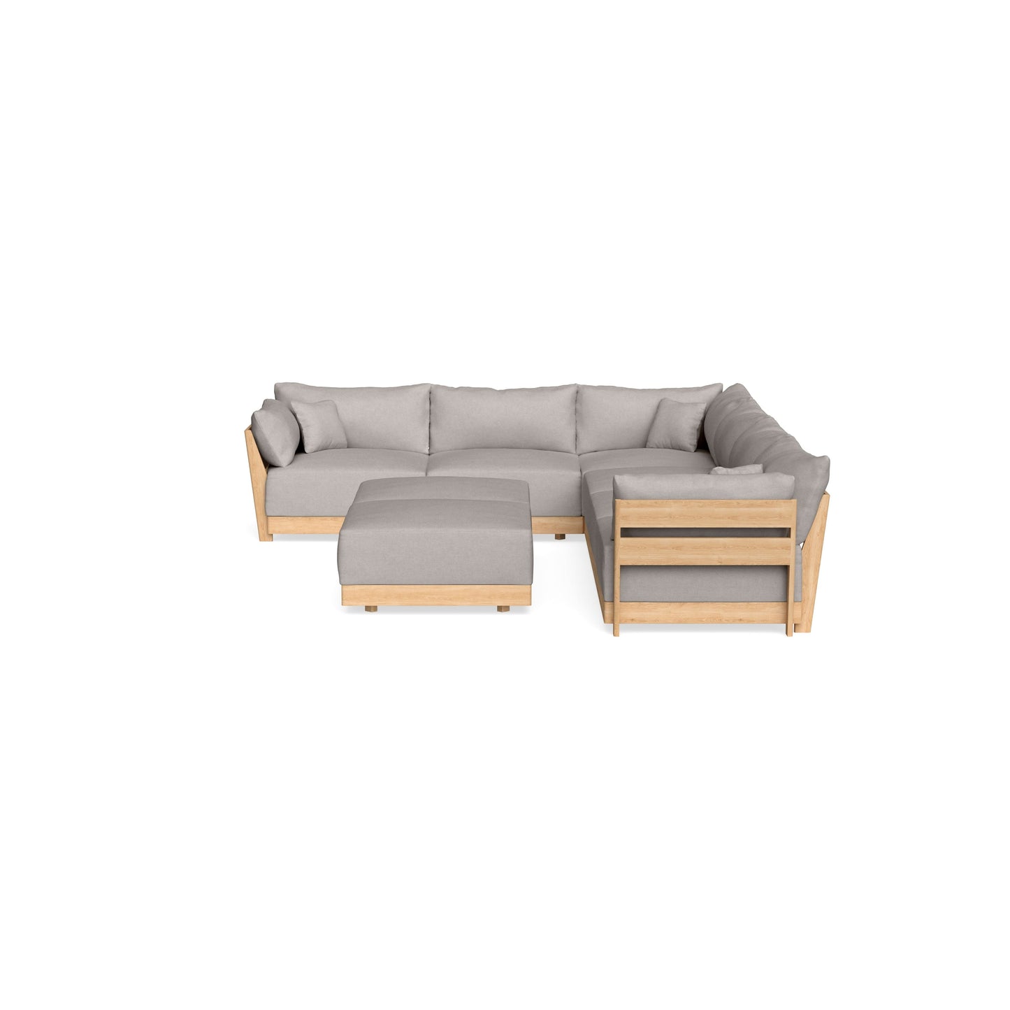 Slipcover Only - Modular Bondi 6-Seater Corner Sectional + Bench Ottoman in Cloud