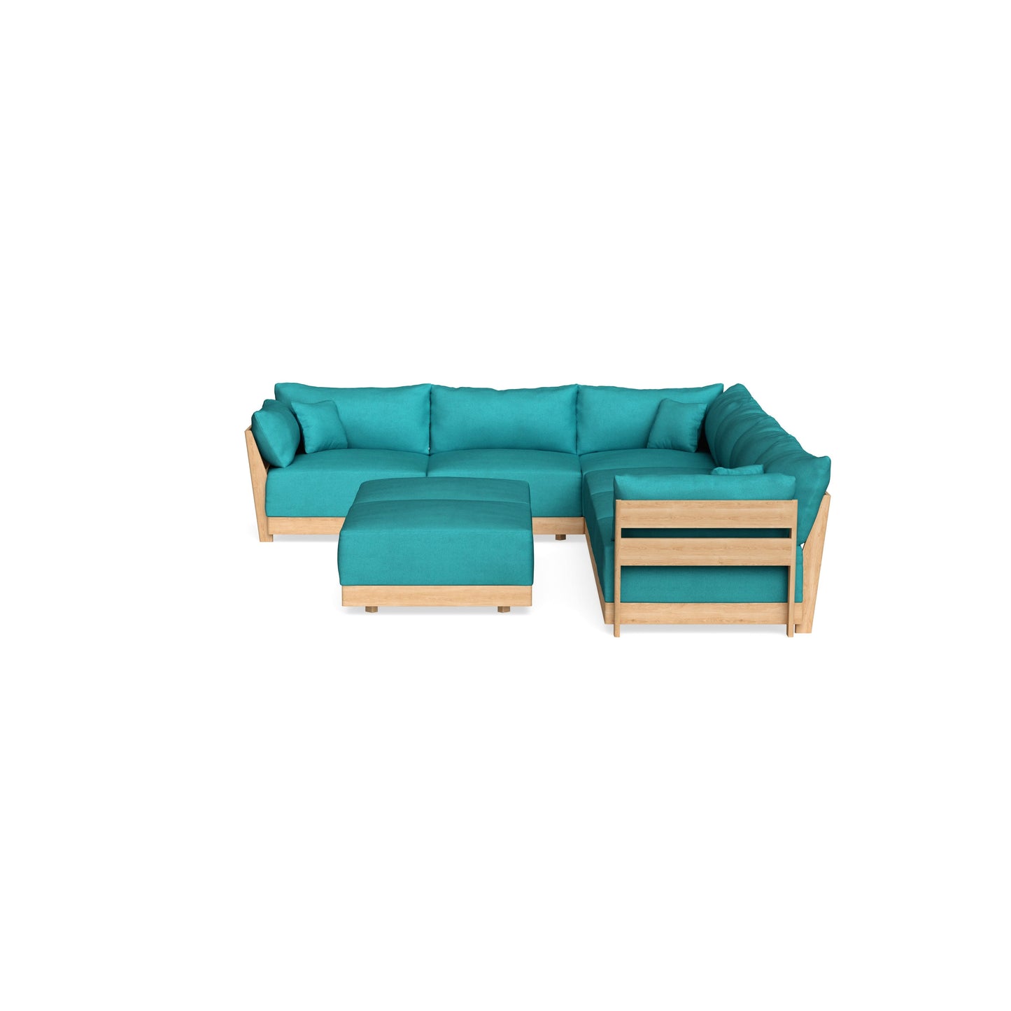 Slipcover Only - Modular Bondi 6-Seater Corner Sectional + Bench Ottoman in Pool