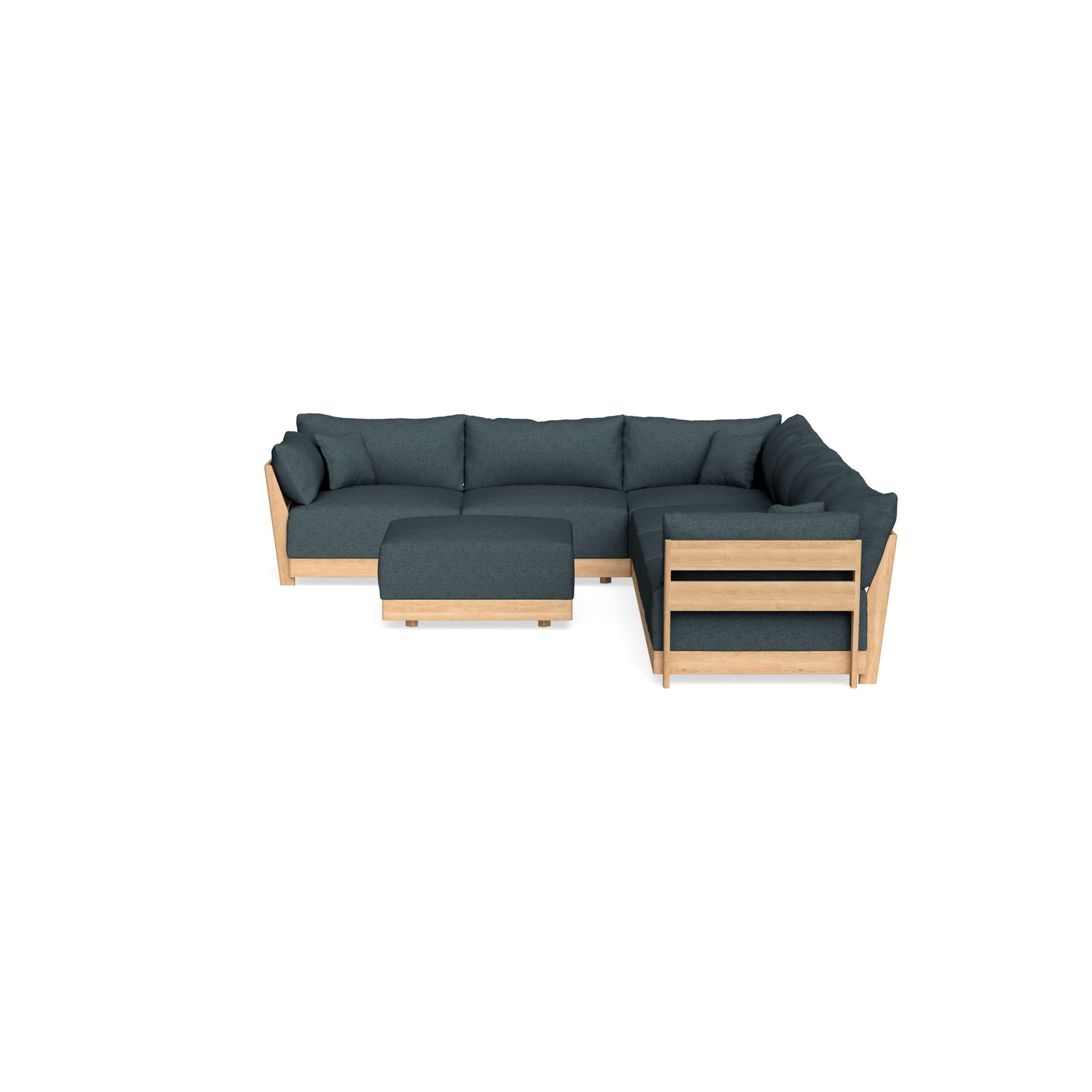 Slipcover Only - Modular Bondi 6-Seater Corner Sectional + Ottoman in Ocean Gray