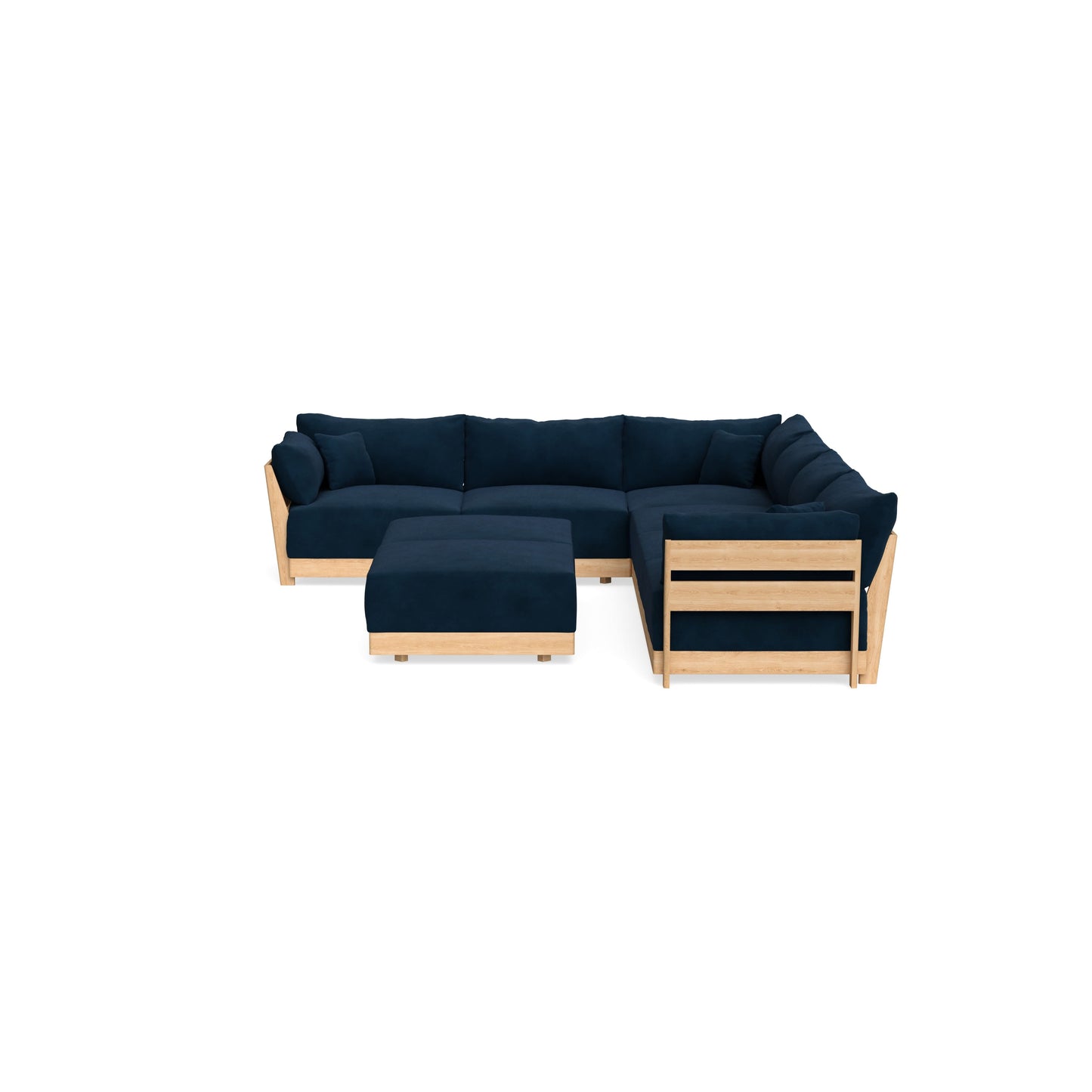 Slipcover Only - Modular Bondi 6-Seater Corner Sectional + Bench Ottoman in Royal Blue