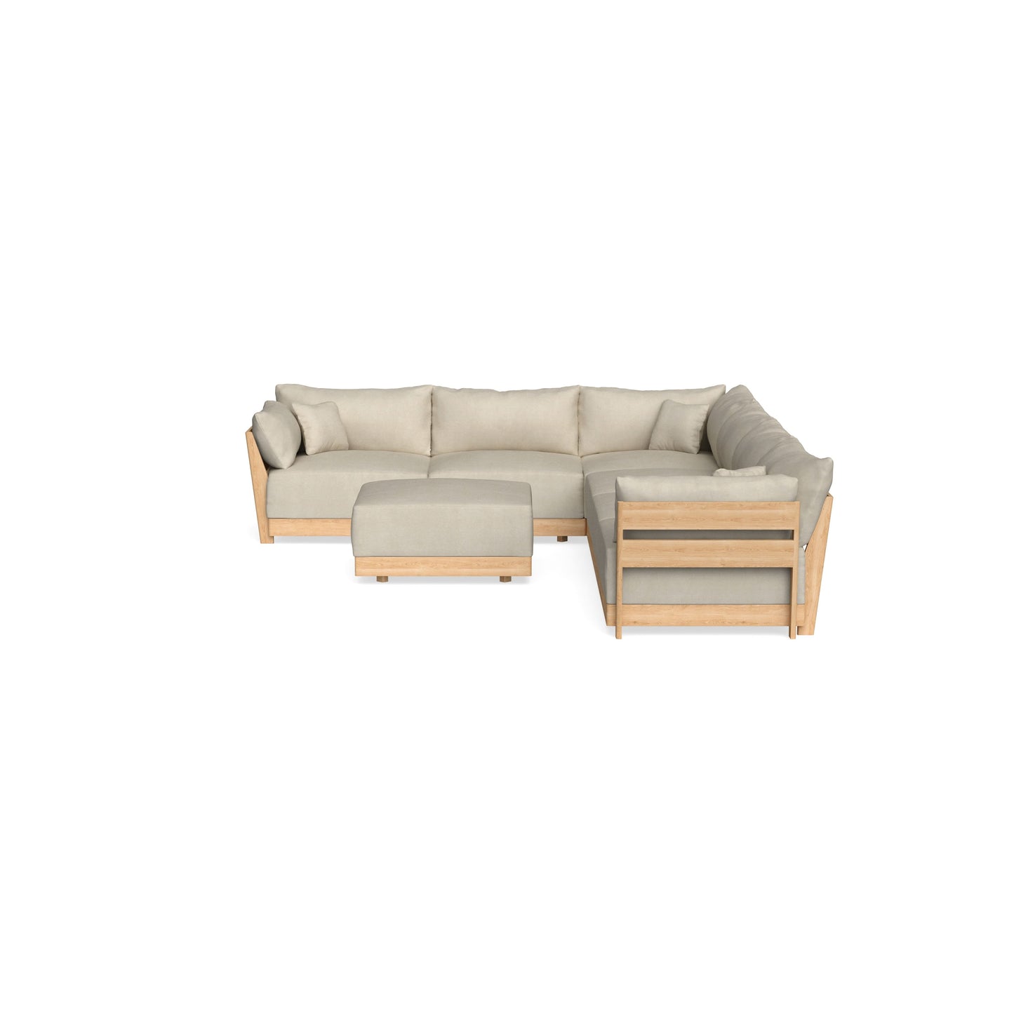Slipcover Only - Modular Bondi 6-Seater Corner Sectional + Ottoman in Almond