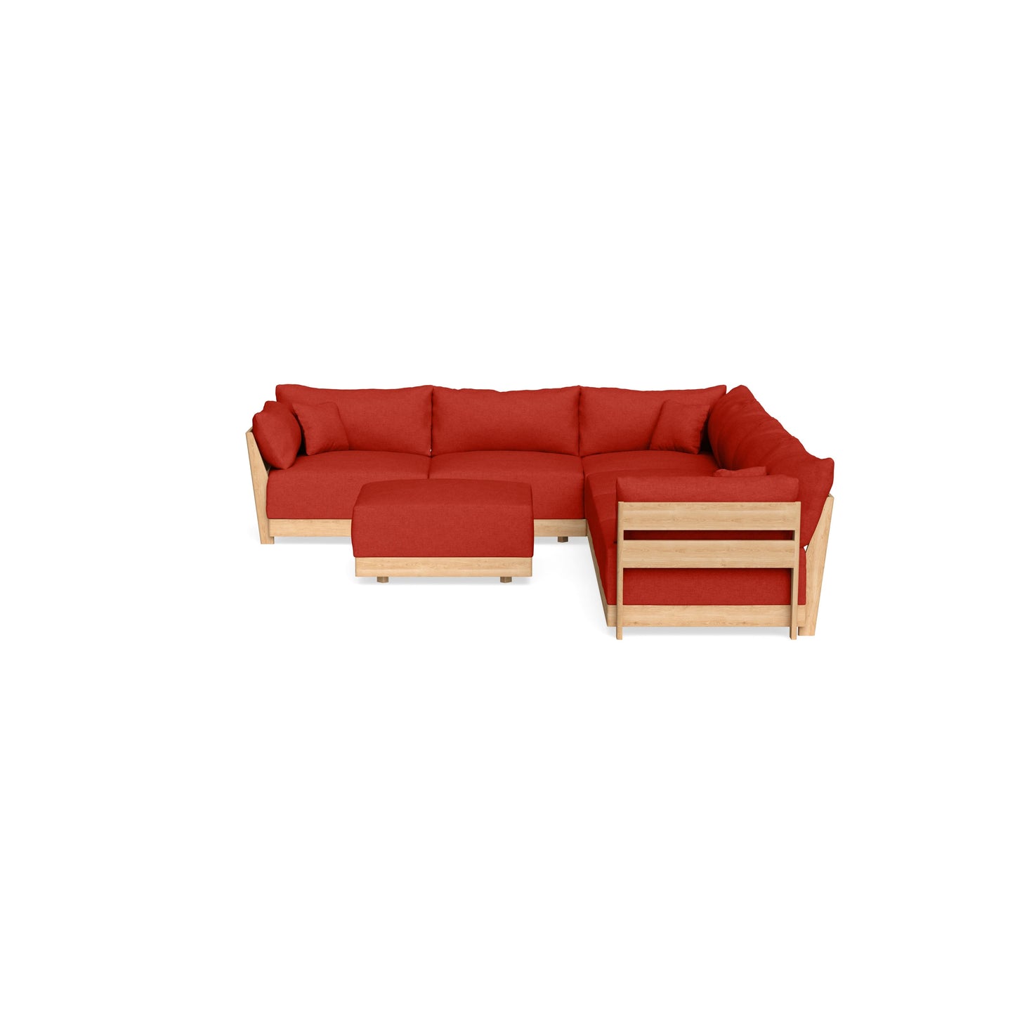 Slipcover Only - Modular Bondi 6-Seater Corner Sectional + Ottoman in Cayenne