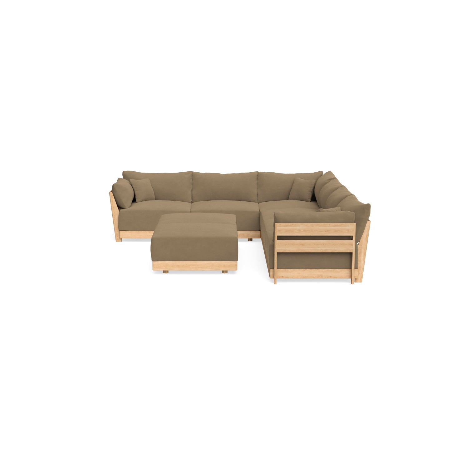 Slipcover Only - Modular Bondi 6-Seater Corner Sectional + Bench Ottoman in Macchiato