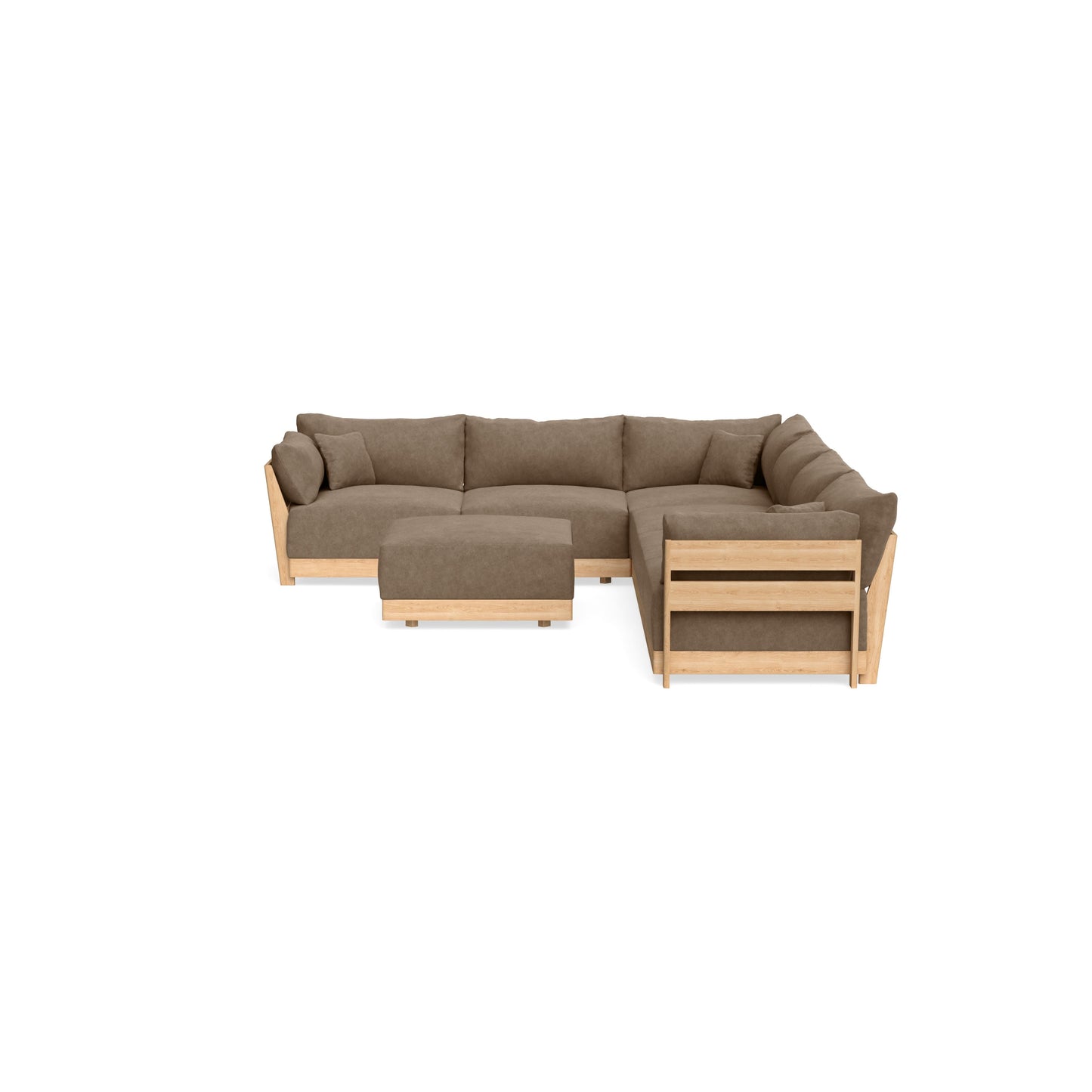 Slipcover Only - Modular Bondi 6-Seater Corner Sectional + Ottoman in Coffee