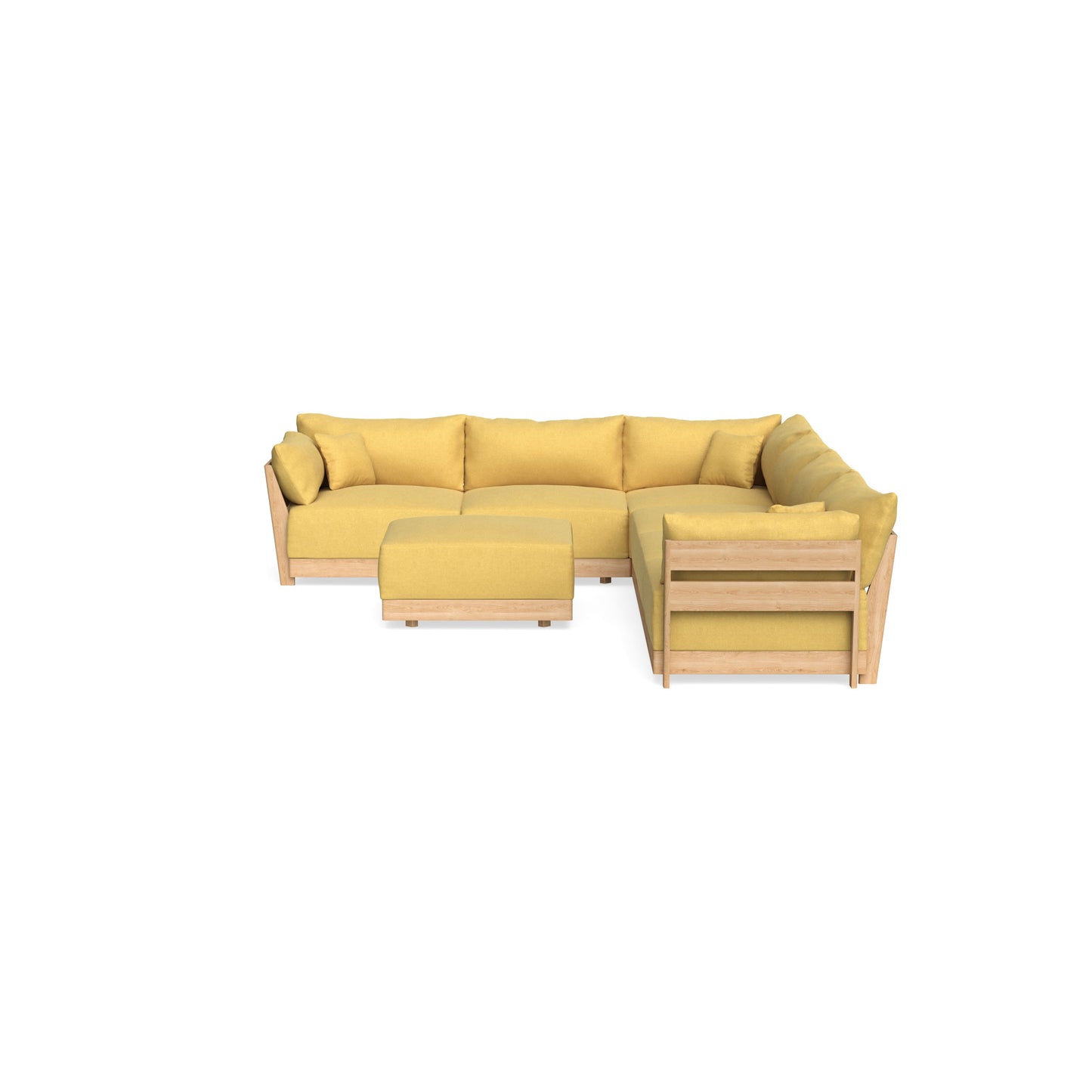 Slipcover Only - Modular Bondi 6-Seater Corner Sectional + Ottoman in Goldenrod