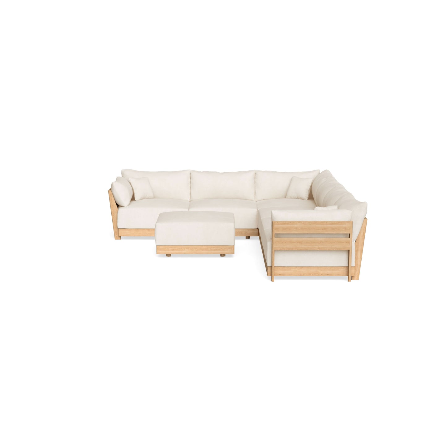 Slipcover Only - Modular Bondi 6-Seater Corner Sectional + Ottoman in Powder