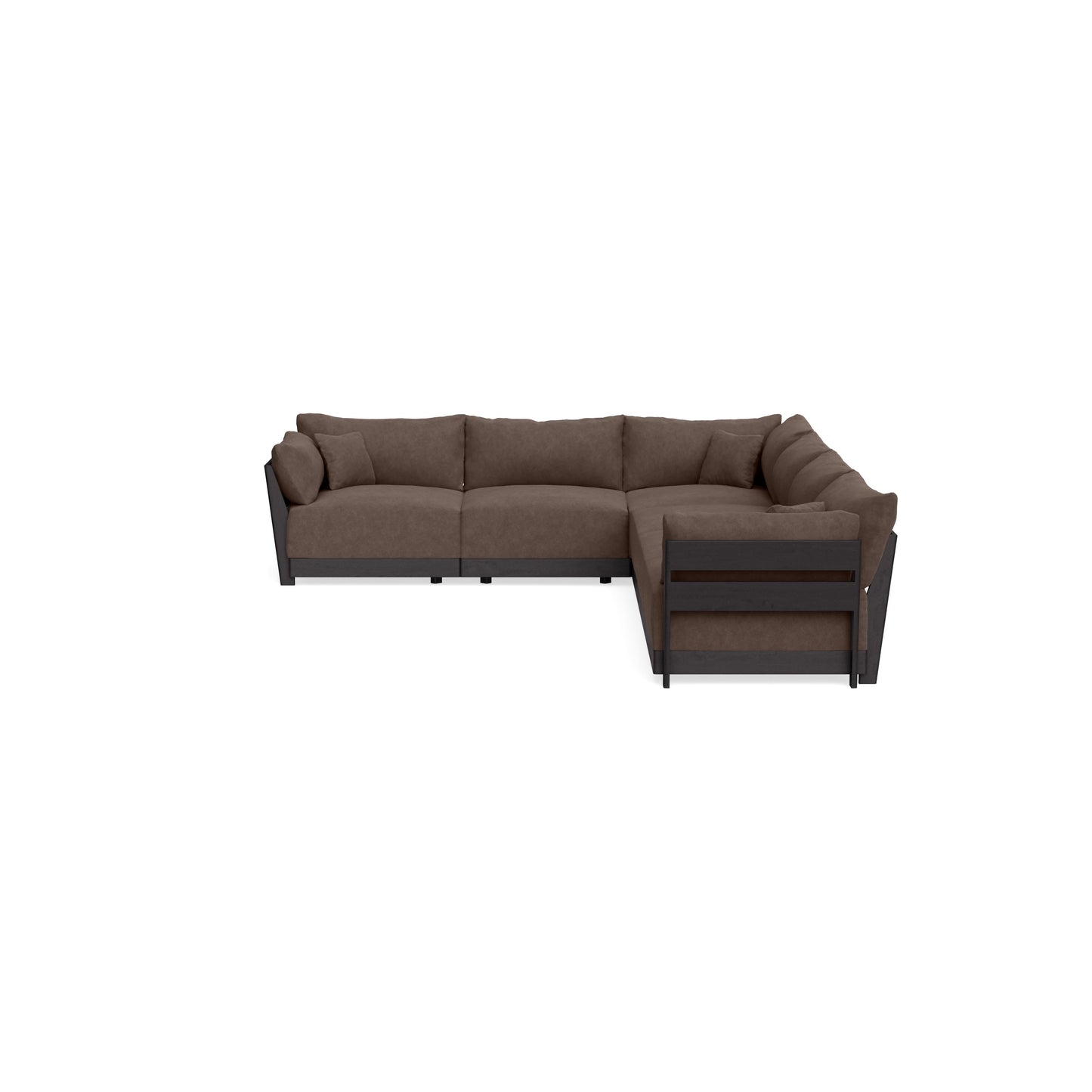 Modular Bondi Black 6-Seater Corner Sectional in Chocolate | Memory Foam Blend
