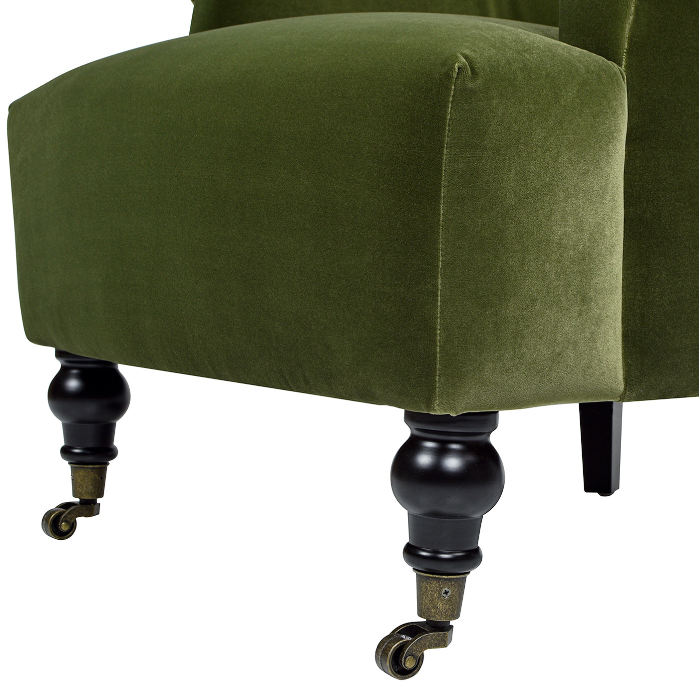 Boutique 30" Upholstered Accent Chair with Rolled Arms and Wood Turn Legs