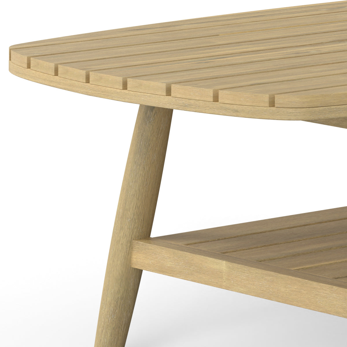 Outdoor Coffee Table with Bottom Slatted Shelf