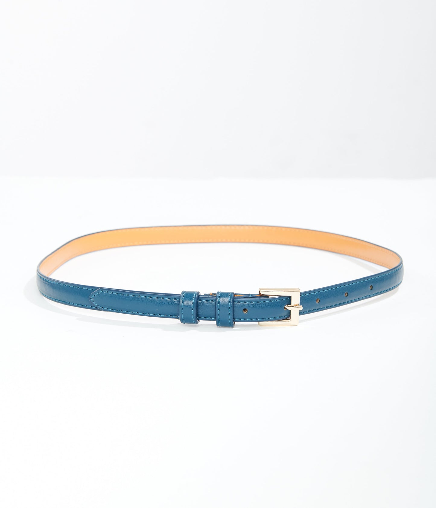1950s Teal Skinny Leatherette Belt