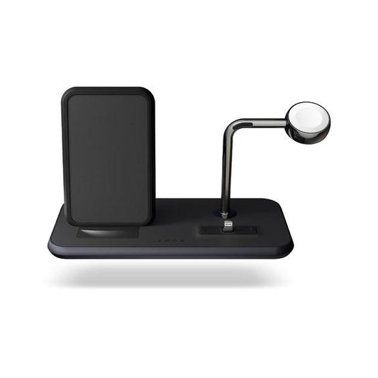 ZENS Aluminium Dual Wireless Charger+Dock+Watch10W 4-1 (Black)