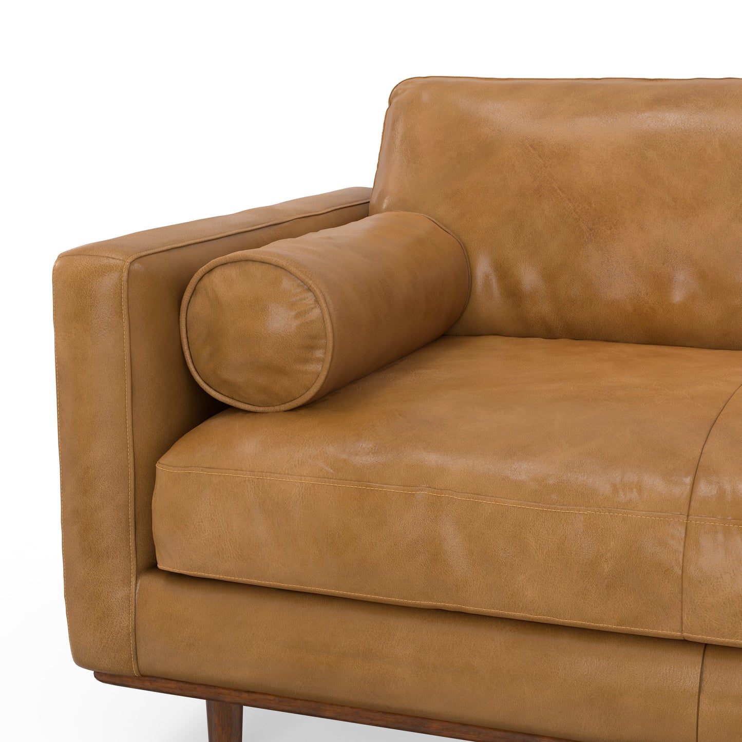 Luminae 72" Upholstered Sofa with 2 Bolster Pillows and Loose Back Cushions