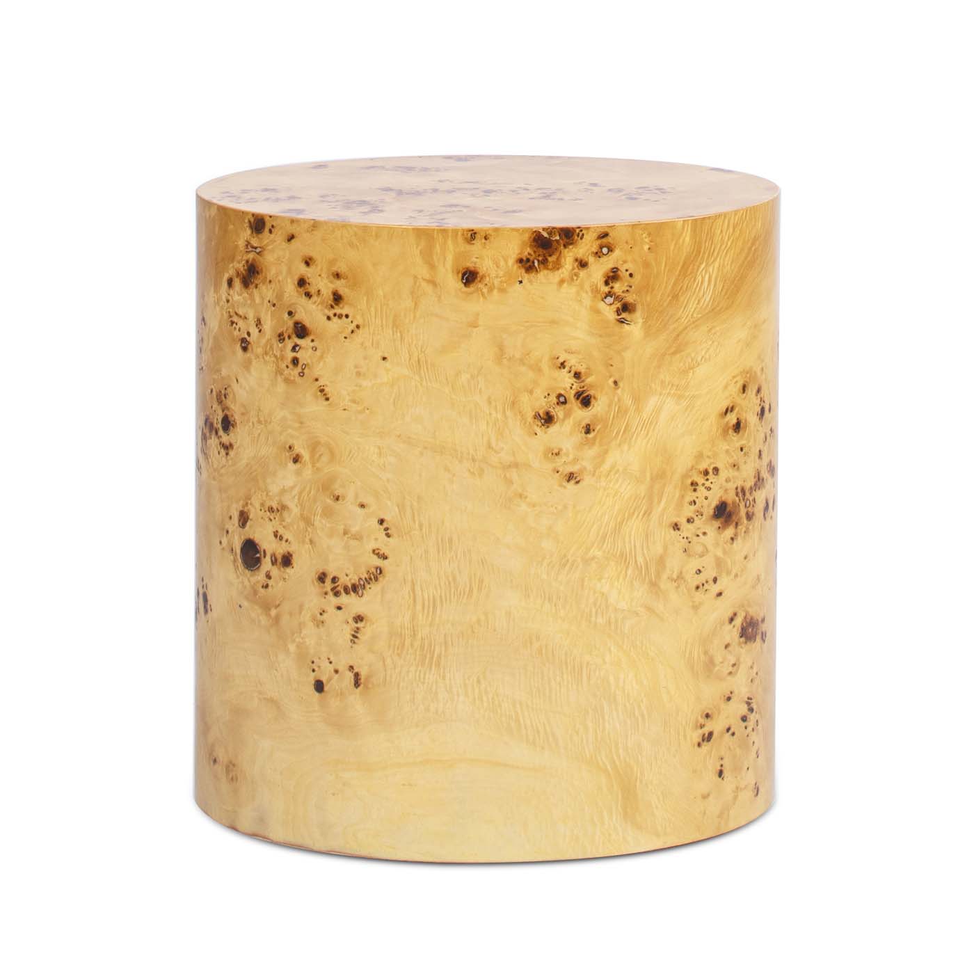 Burled Wood Oval Side Table with Wood Frame