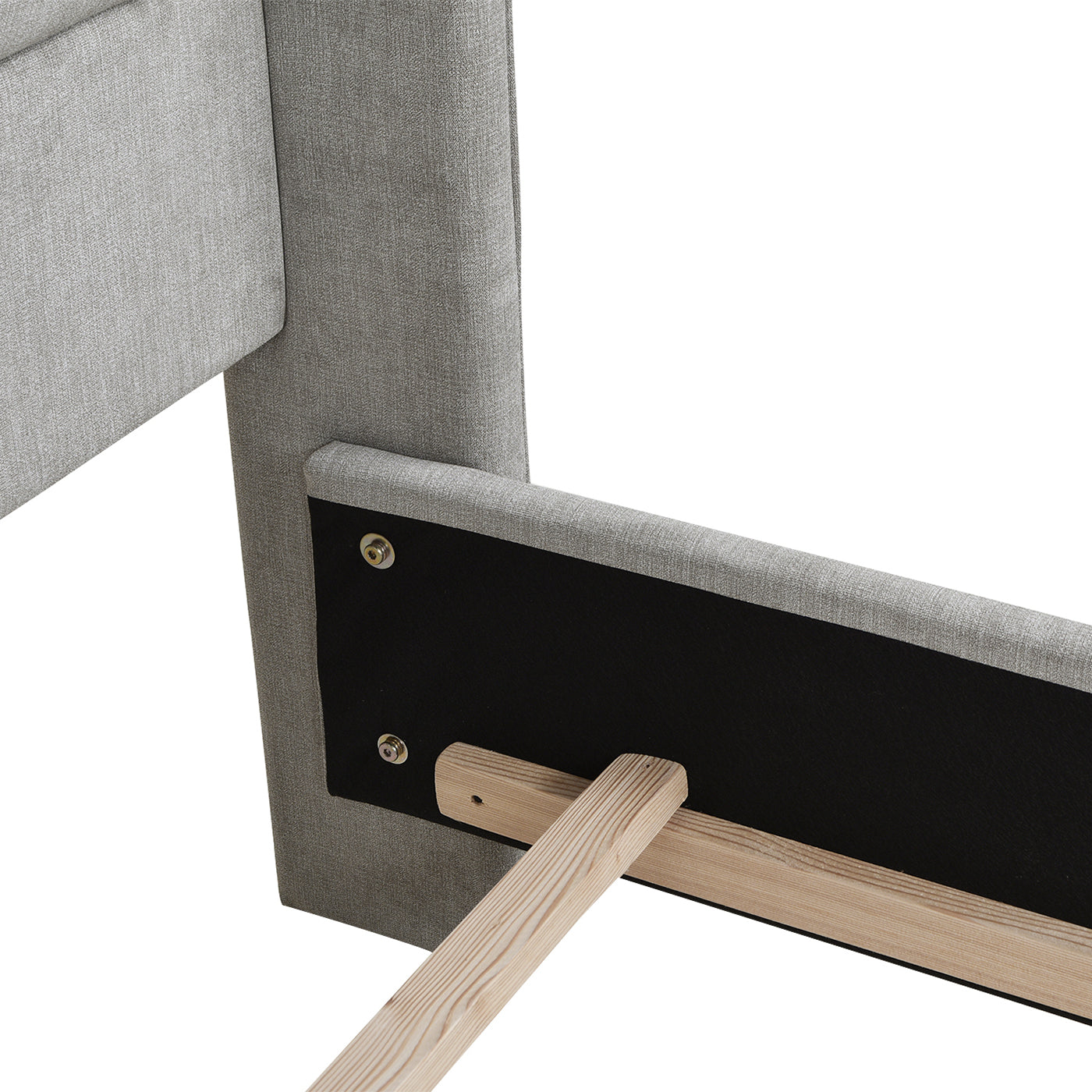 Upholstered King Size Panel Bed with Tall Wingback and Headboard Design