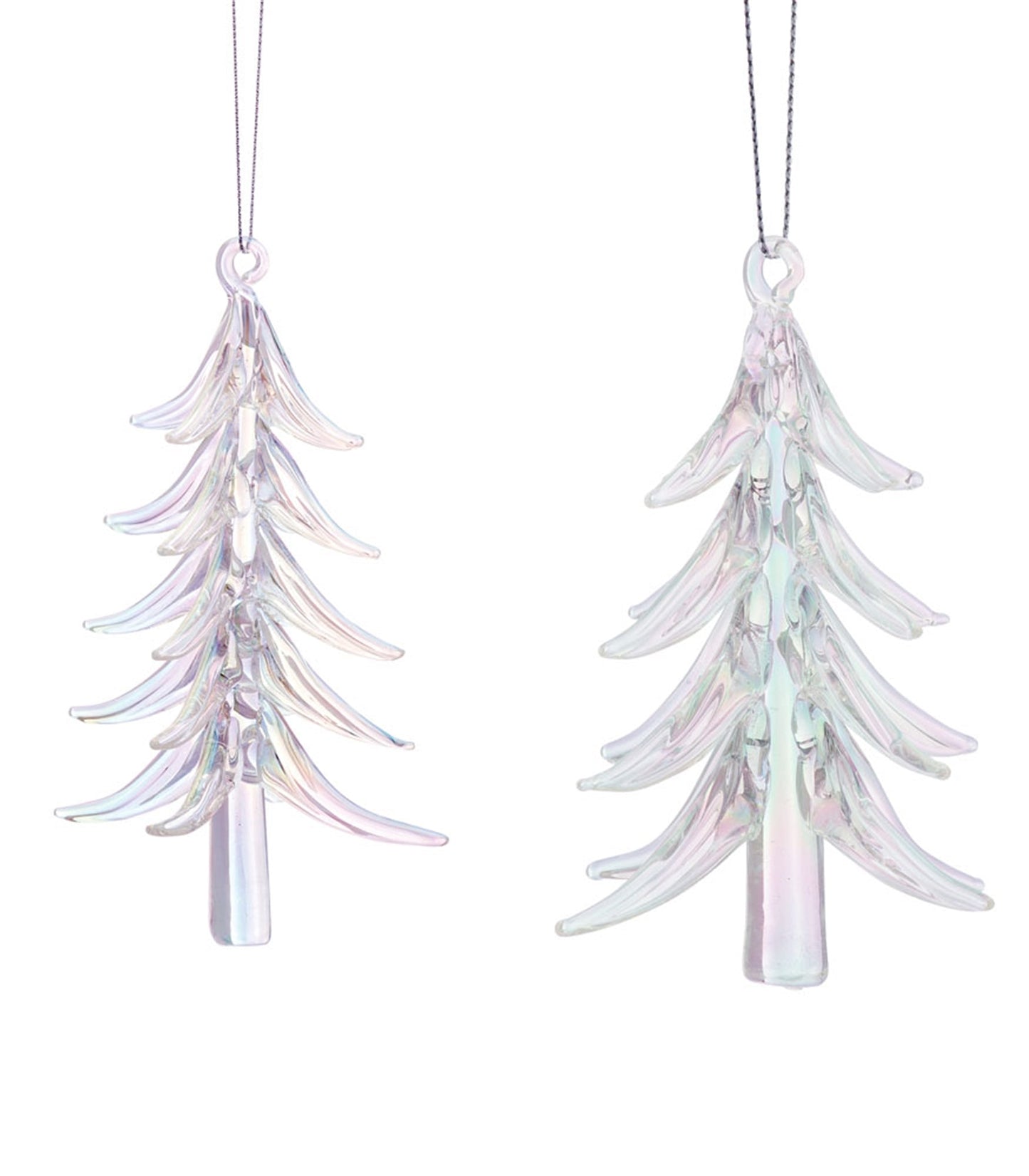 Iridescent Glass Tree Ornament, Set of 6