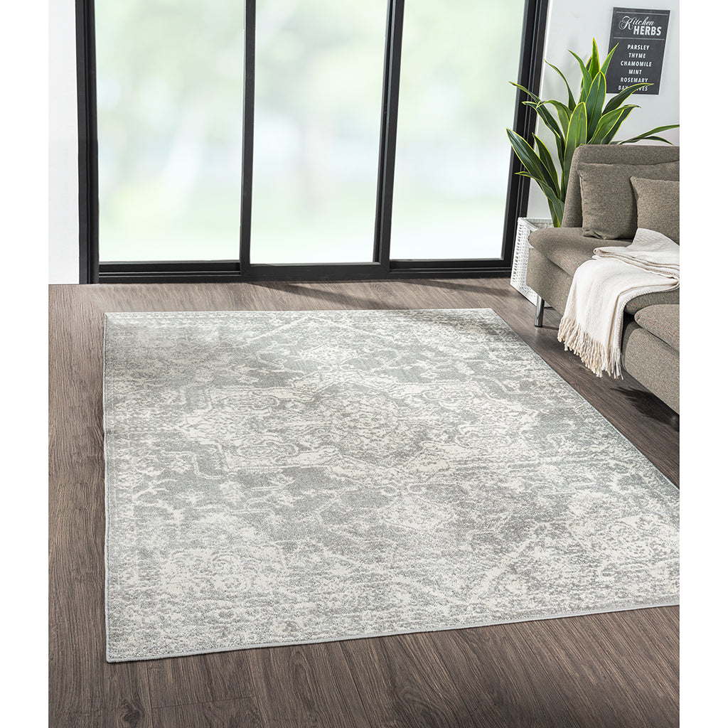 Machine Woven Area Rug with Medallion Pattern