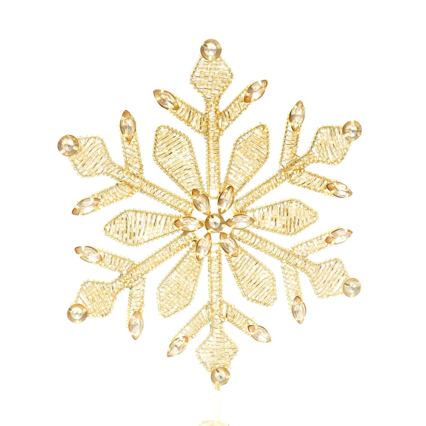 Golden Bead Work Tree Topper, Set of 2