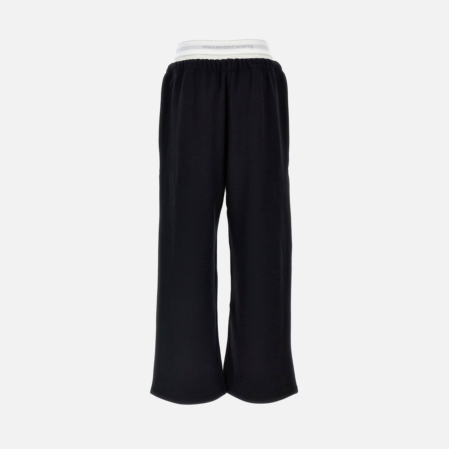 TbyAlexanderWang Wide Leg Sweatpant with Pre-Styled Logo Brief Waistband - Faded Black