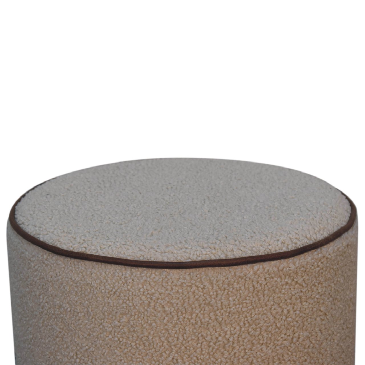 Enigmaaa Upholstered Footstool with Border and Round Shape