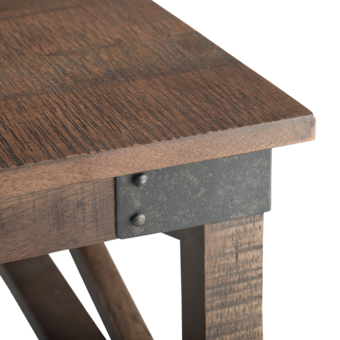 Square Coffee Table with Bottom Shelf and Wheels