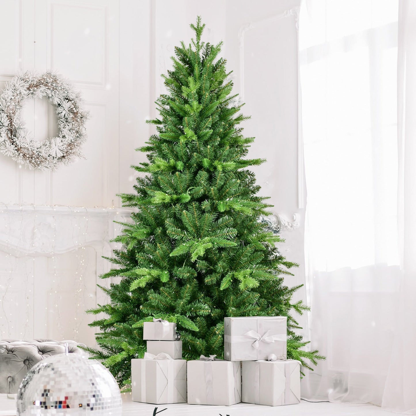 Alvoa 6 ft PE and PVC Prelit LED Light Christmas Tree
