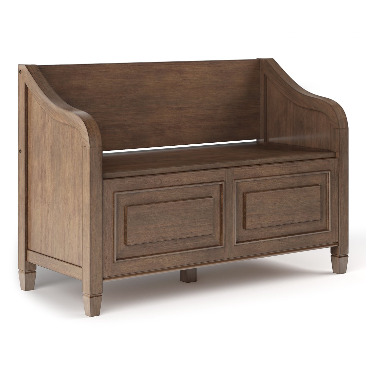 Lucidity Storage Bench with Lift-up Lids and Raised Panels