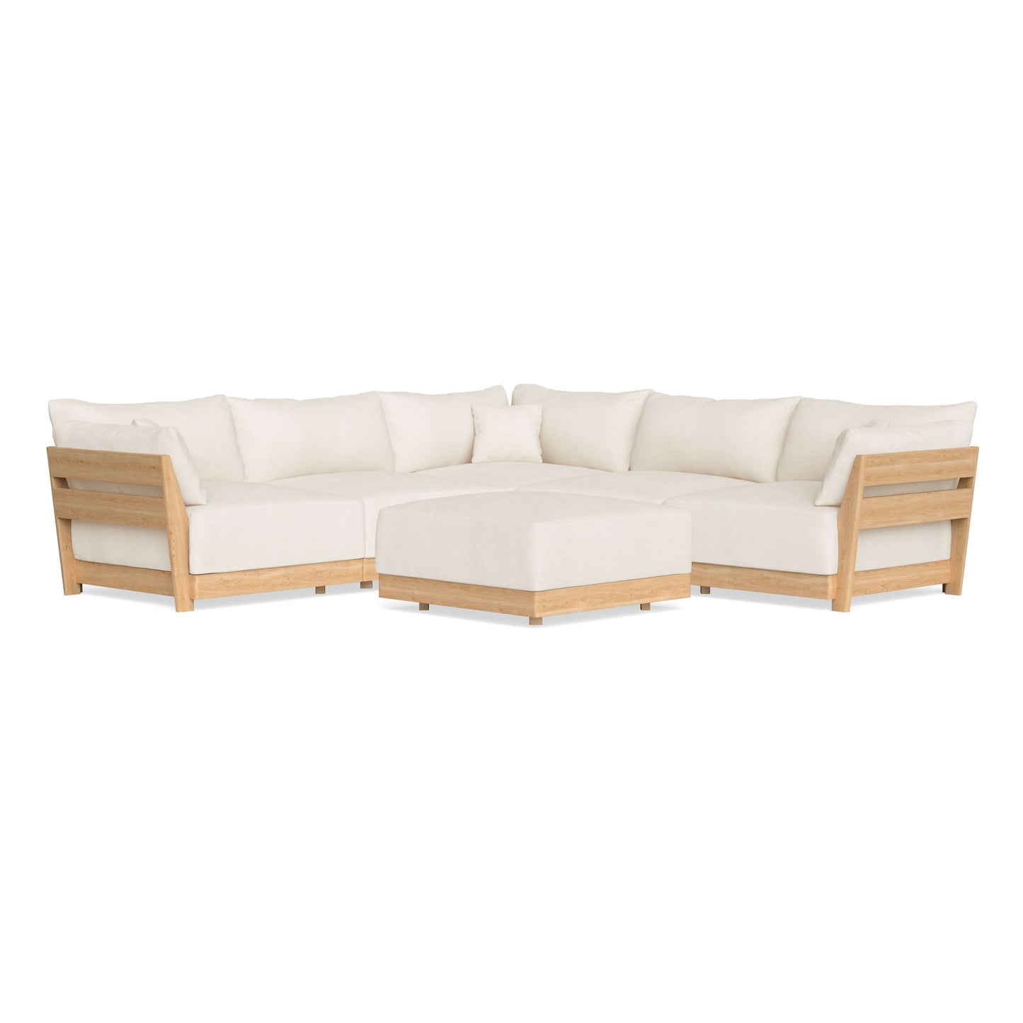 Slipcover Only - Modular Bondi 5-Seater Corner Sectional + Ottoman in Powder