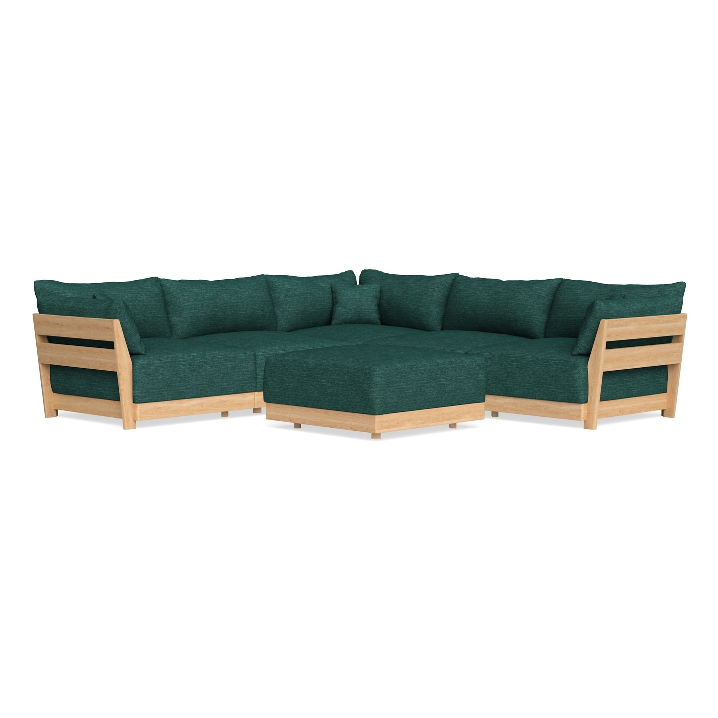 Slipcover Only - Modular Bondi 5-Seater Corner Sectional + Ottoman in Forest Green