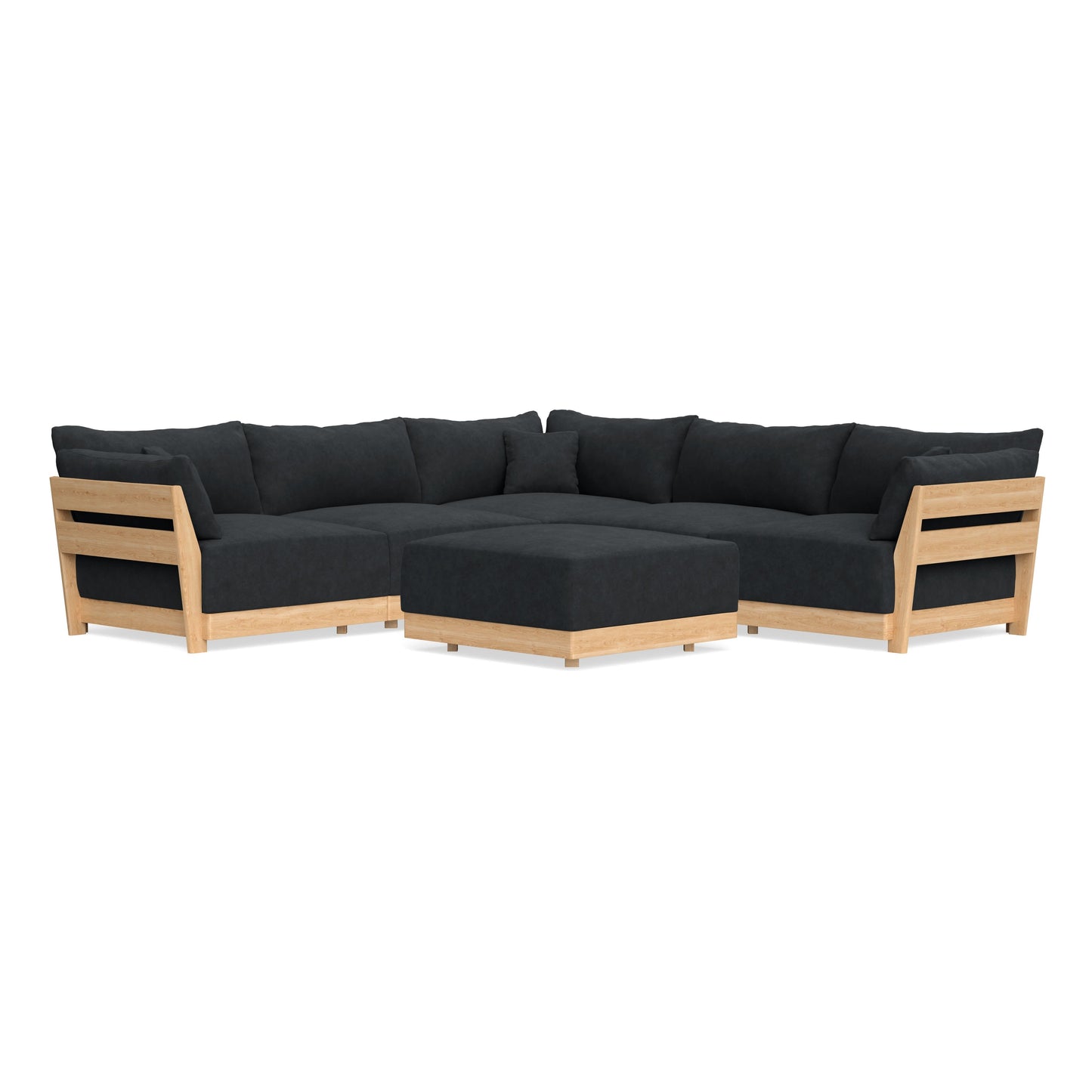Slipcover Only - Modular Bondi 5-Seater Corner Sectional + Ottoman in Coal