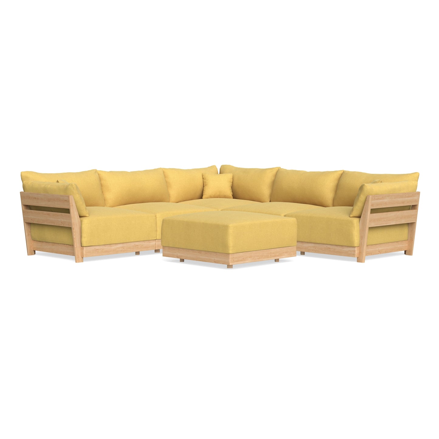 Slipcover Only - Modular Bondi 5-Seater Corner Sectional + Ottoman in Goldenrod