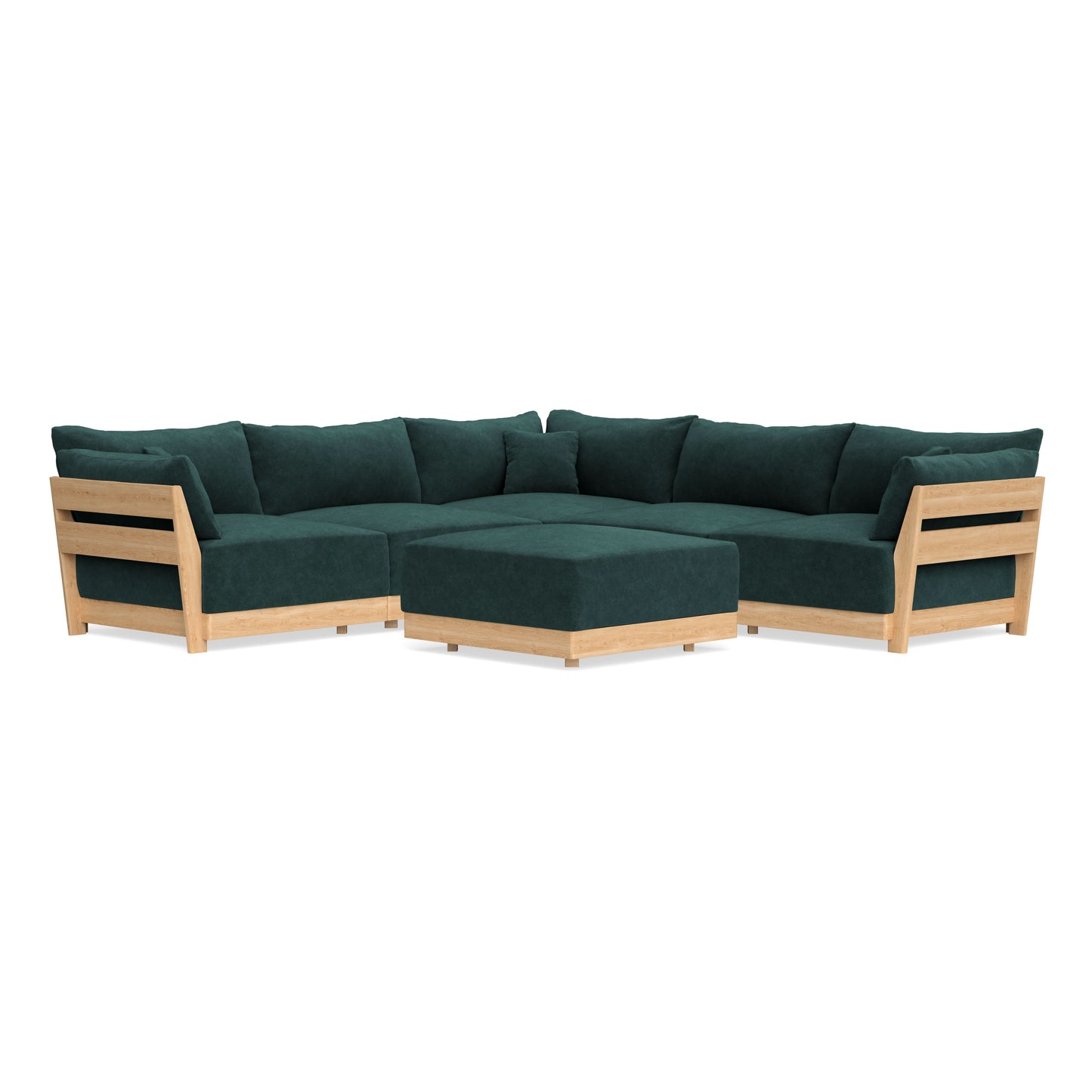 Slipcover Only - Modular Bondi 5-Seater Corner Sectional + Ottoman in Harbor Blue